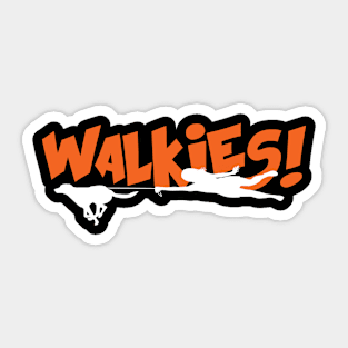 Walkies Dog Mom (Orange) Sticker